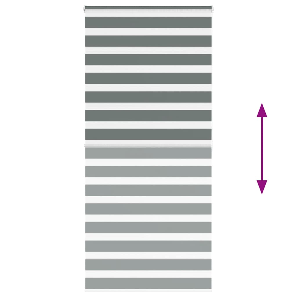 vidaXL Ζέβρα τυφλή Σκούρο Γκρι Πλάτος υφάσματος 90,9 εκ. Πολυεστέρας