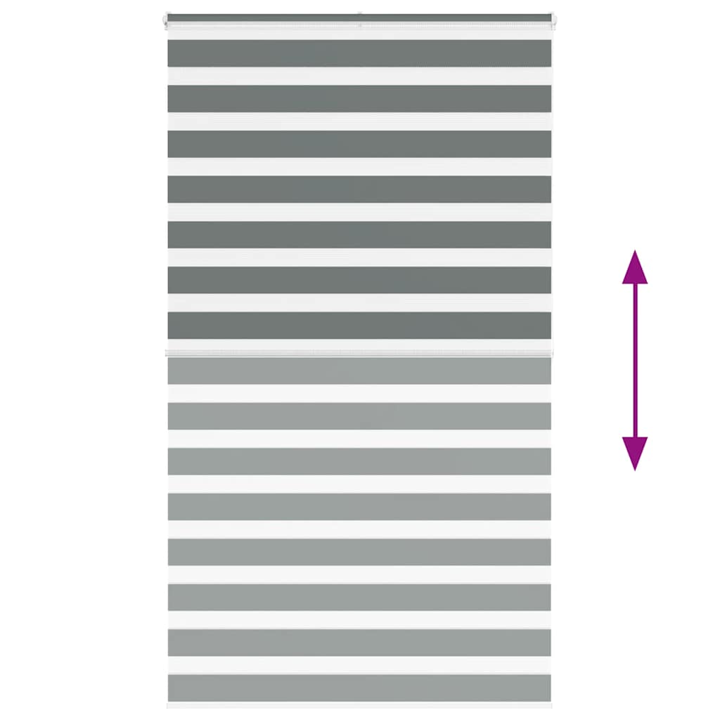 vidaXL Ζέβρα τυφλή Σκούρο Γκρι Πλάτος υφάσματος 125,9 εκ. Πολυεστέρας