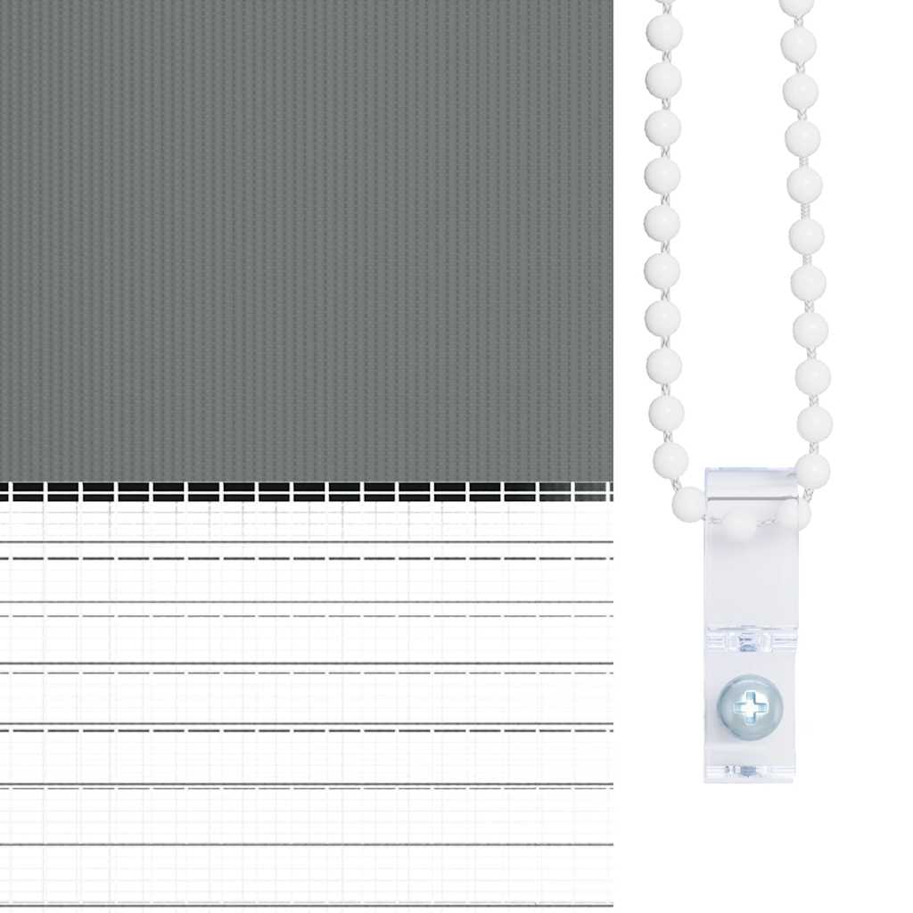 vidaXL Ζέβρα τυφλή Σκούρο Γκρι Πλάτος υφάσματος 125,9 εκ. Πολυεστέρας