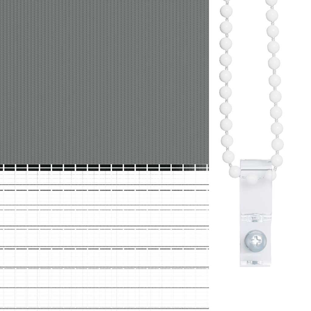 vidaXL Ζέβρα τυφλή Σκούρο Γκρι Πλάτος υφάσματος 130,9 εκ. Πολυεστέρας