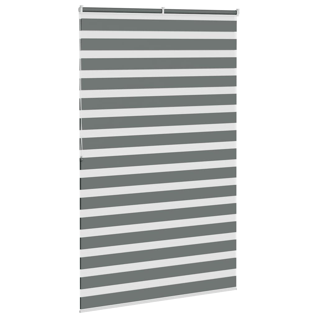 vidaXL Ζέβρα τυφλή Σκούρο Γκρι Πλάτος υφάσματος 135,9 εκ. Πολυεστέρας