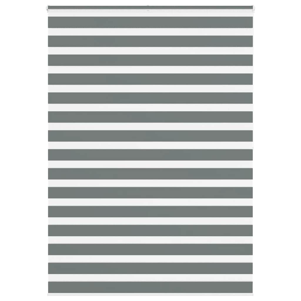 vidaXL Ζέβρα τυφλή Σκούρο Γκρι Πλάτος υφάσματος 150,9 εκ. Πολυεστέρας