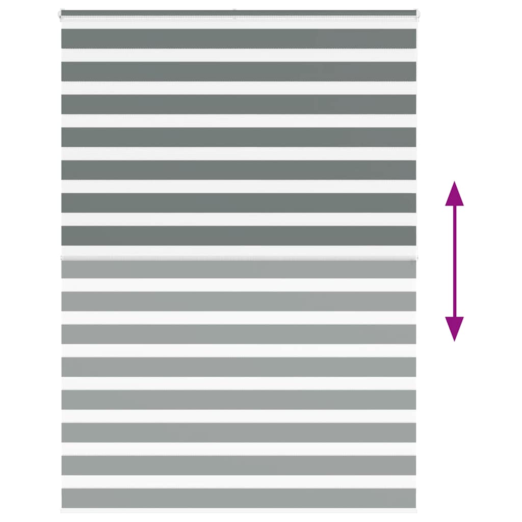 vidaXL Ζέβρα τυφλή Σκούρο Γκρι Πλάτος υφάσματος 150,9 εκ. Πολυεστέρας