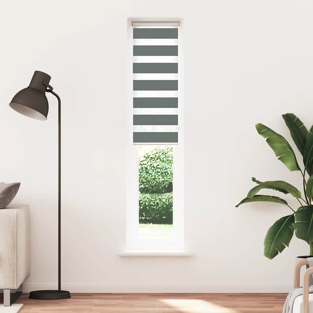vidaXL Στόρι Ζέβρα Σκούρο Γκρι 45x230 εκ. Πλάτος Υφάσματος 40,9 εκ. Πολυεστέρας