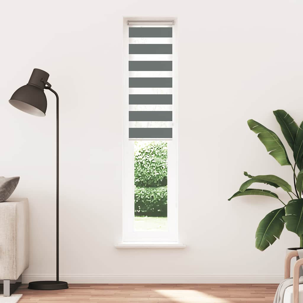 vidaXL Στόρι Ζέβρα Σκούρο Γκρι 50x230 εκ. Πλάτος Υφάσματος 45,9 εκ. Πολυεστέρας