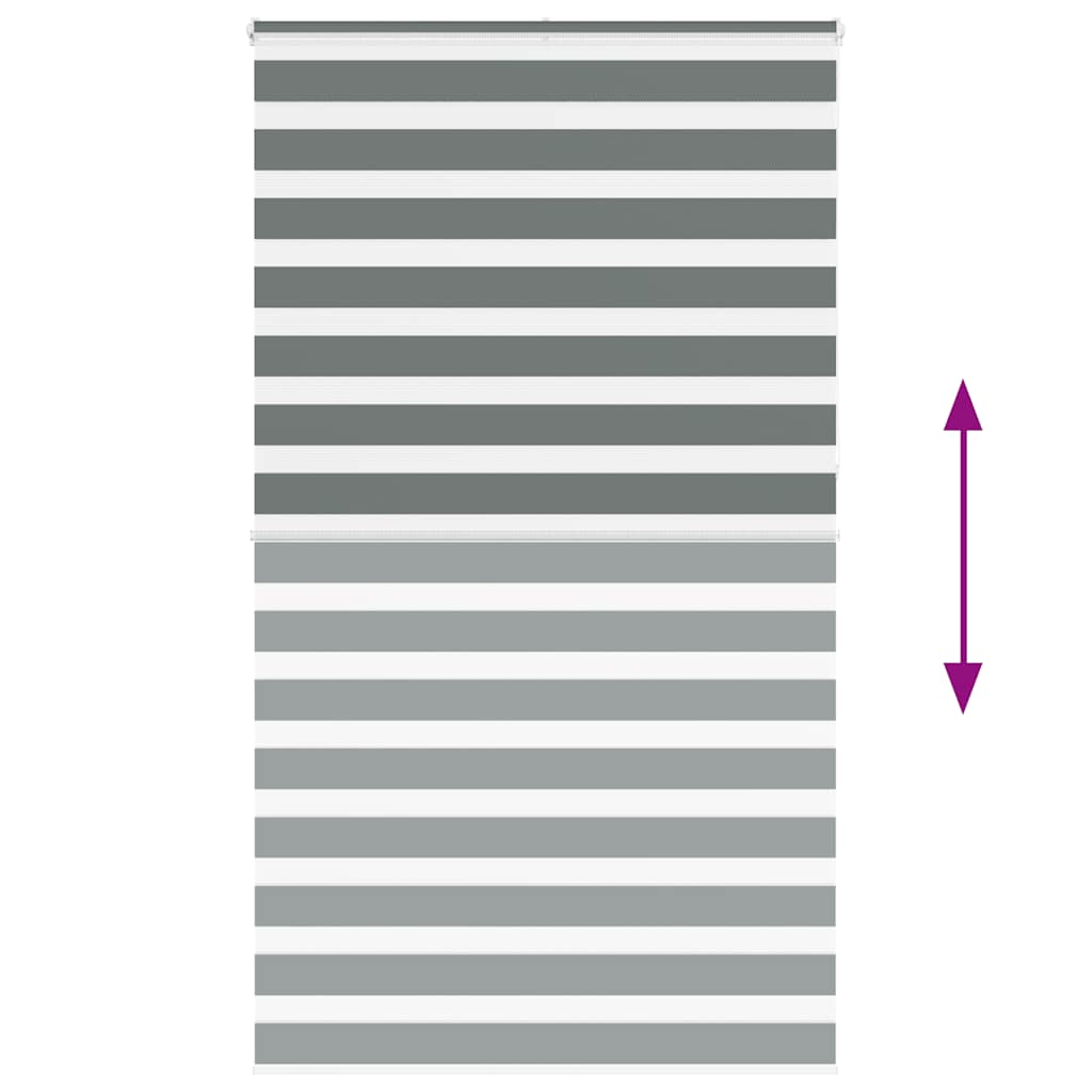 vidaXL Ζέβρα τυφλή Σκούρο Γκρι Πλάτος υφάσματος 130,9 εκ. Πολυεστέρας