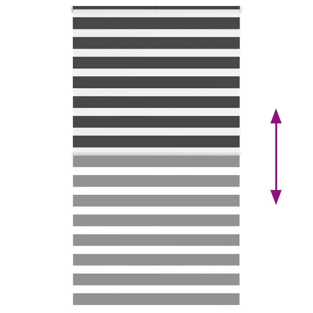 vidaXL Ζέβρα τυφλή Μαύρο Πλάτος υφάσματος 130,9 εκ. Πολυεστέρας