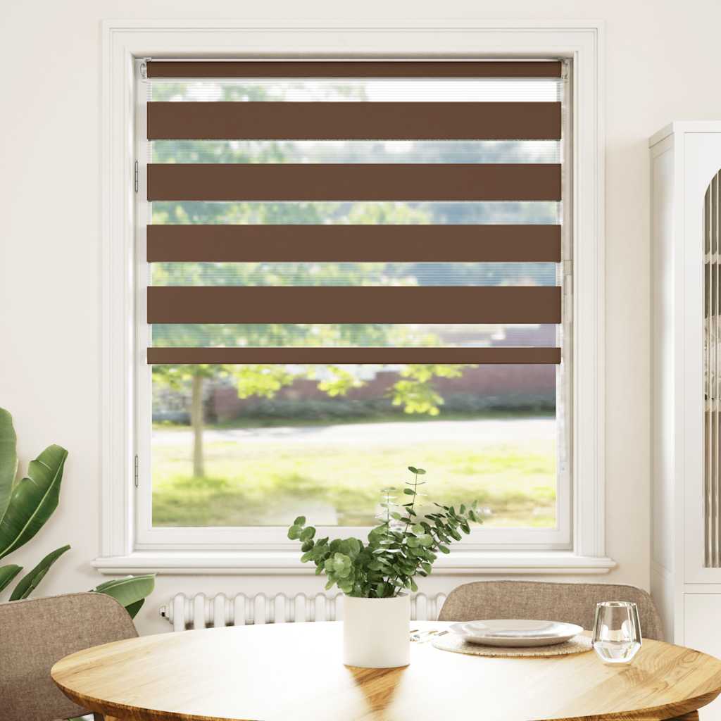 vidaXL Στόρι Ζέβρας Καφέ 100x100 εκ. Πλάτος Υφάσματος 95,9 εκ. Πολυεστέρας