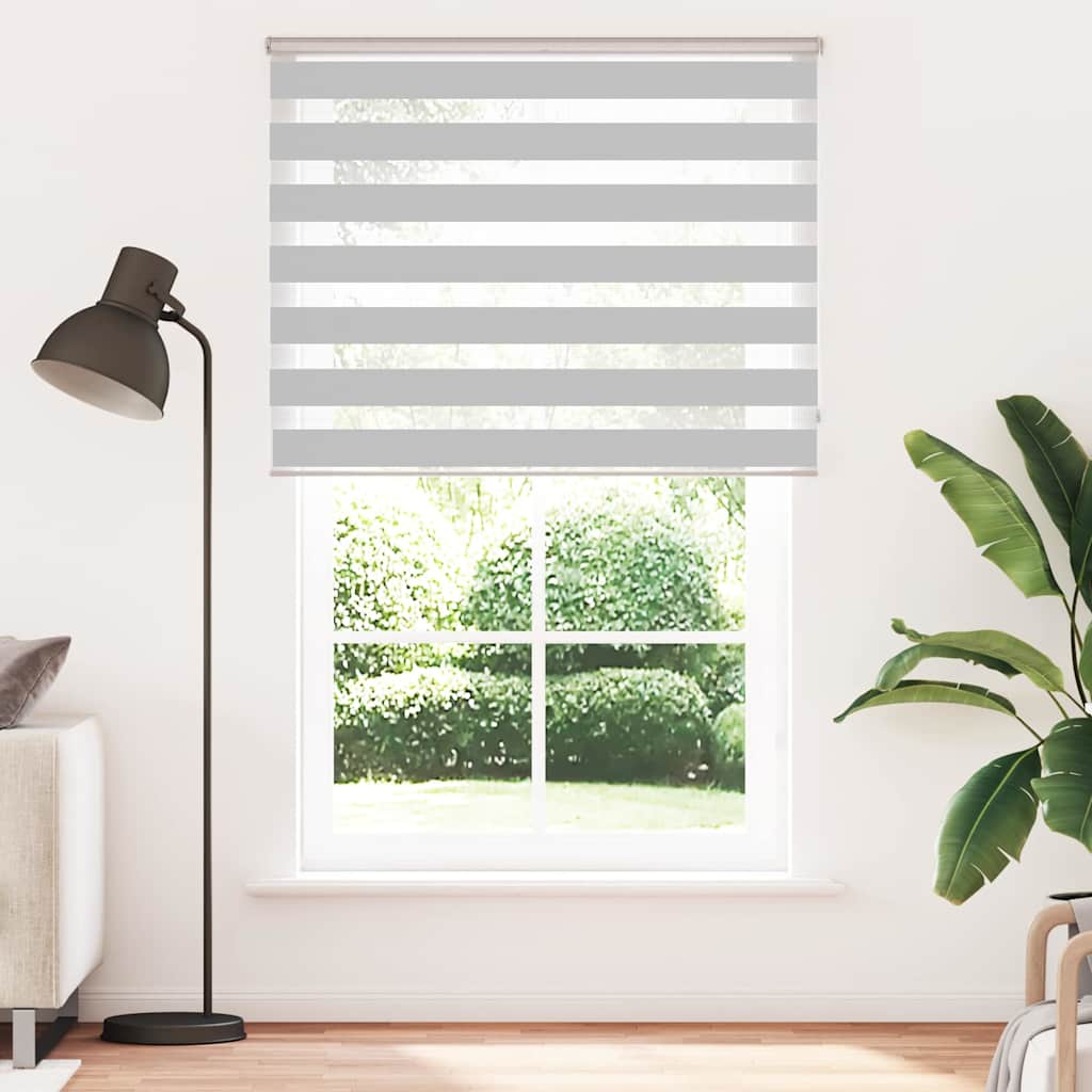 vidaXL Στόρι Ζέβρα Ανοιχτό Γκρι 145x230 εκ. Πλάτος Υφάσματος 140,9 εκ. Πολυεστέρας