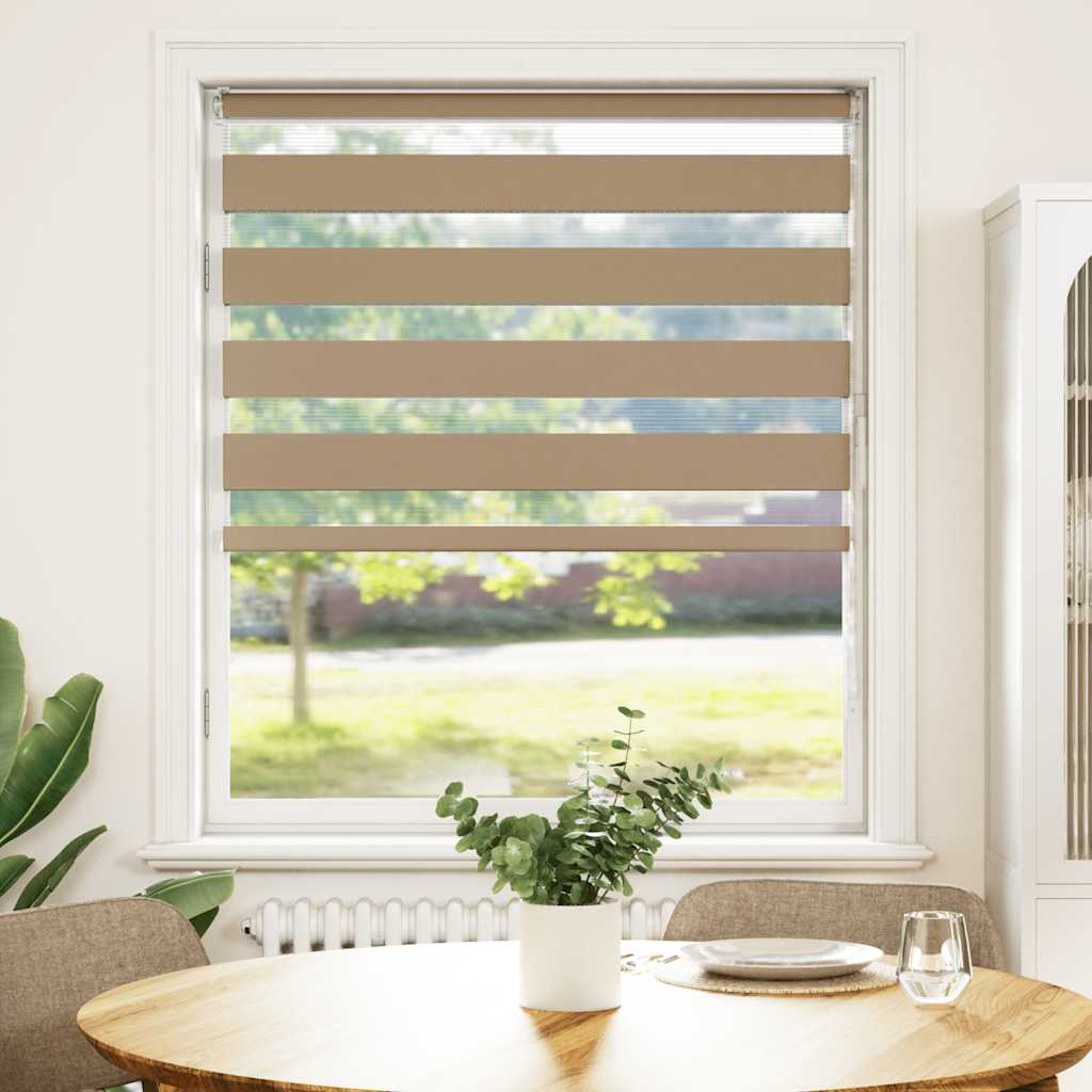 vidaXL Στόρι Ζέβρας Καφέ Άμμου 100x100 εκ. Πλάτος Υφάσματος 95,9 εκ. Πολυεστέρας