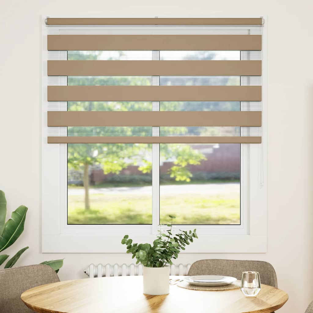 vidaXL Στόρι Ζέβρας Καφέ Άμμου 125x100 εκ. Πλάτος Υφάσματος 120,9 εκ. Πολυεστέρας