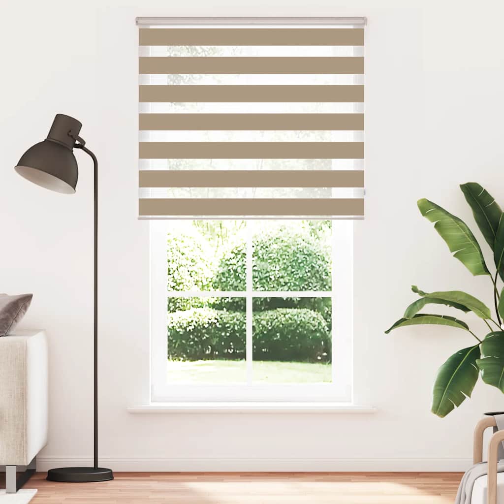 vidaXL Στόρι Ζέβρας Καφέ Άμμου 135x230 εκ. Πλάτος Υφάσματος 130,9 εκ. Πολυεστέρας