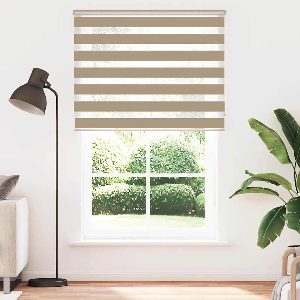 vidaXL Στόρι Ζέβρας Καφέ Άμμου 140x230 εκ. Πλάτος Υφάσματος 135,9 εκ. Πολυεστέρας
