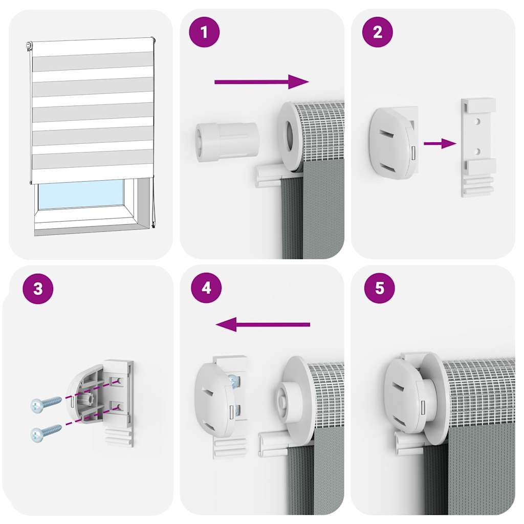 vidaXL Ζέβρα τυφλή Καφέ Πλάτος υφάσματος 70,9 εκ. Πολυεστέρας
