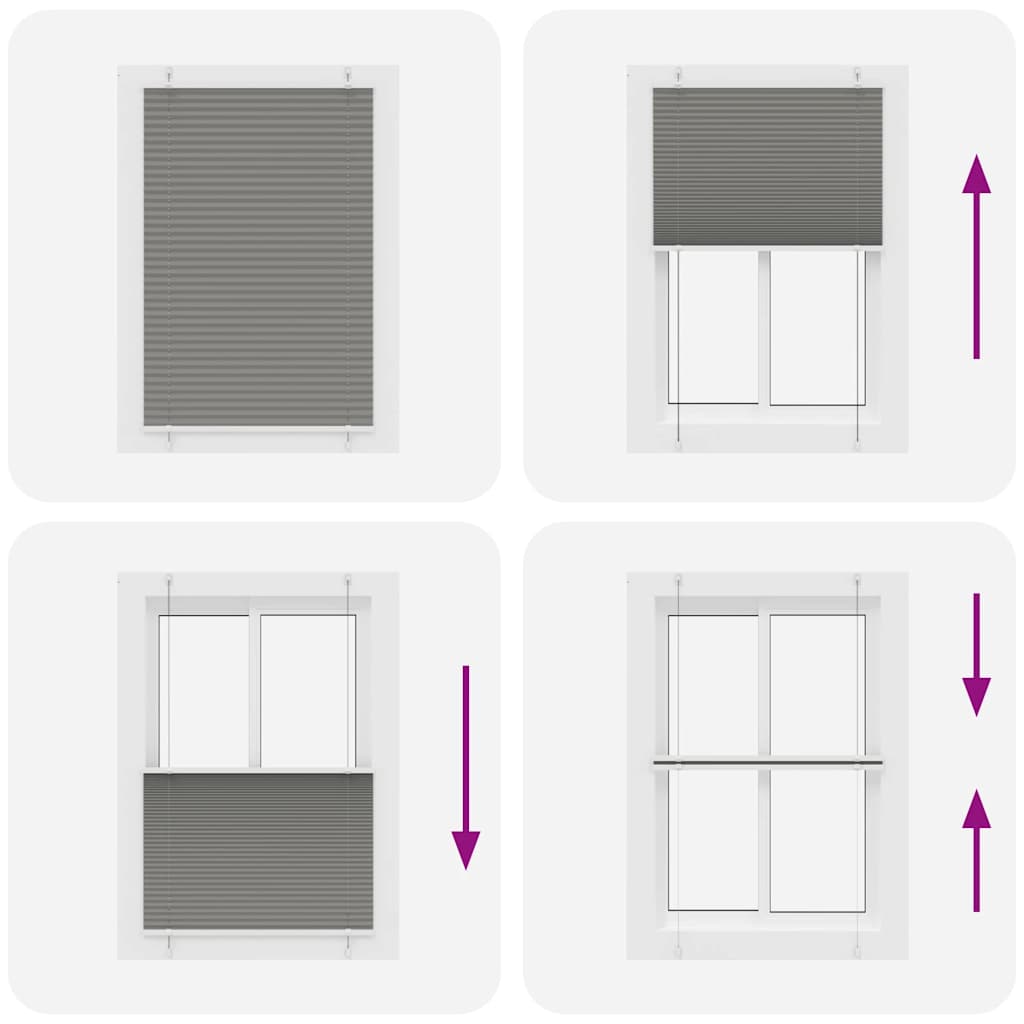 vidaXL Πλισέ περσίδα Ανθρακί 85x100 cm Πλάτος υφάσματος 84,4 cm