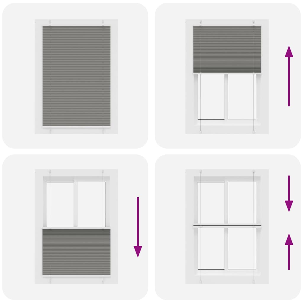 vidaXL Πλισέ περσίδα Ανθρακί 90x100 cm Πλάτος υφάσματος 89,4 cm
