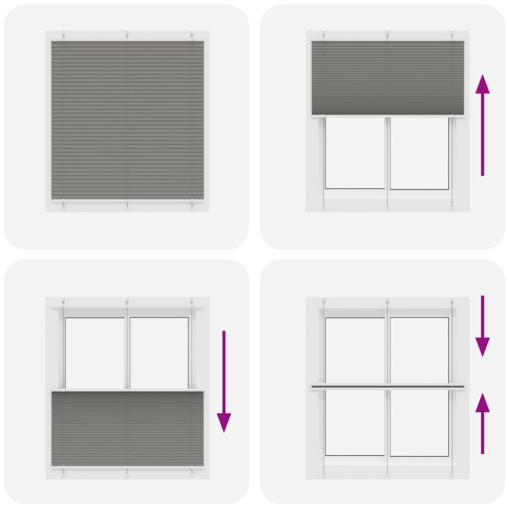 vidaXL Πλισέ περσίδα Ανθρακί 115x150 cm Πλάτος υφάσματος 114,4 cm