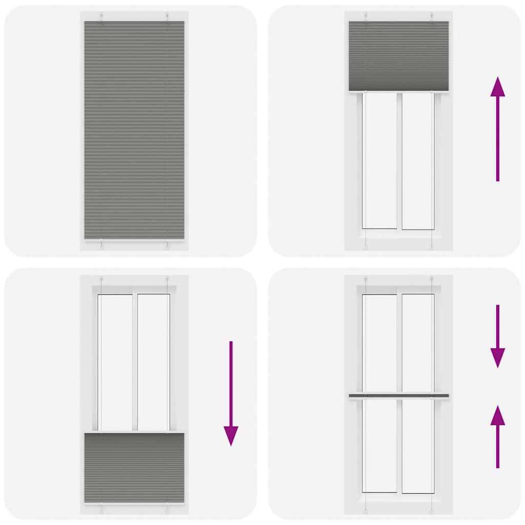 vidaXL Πλισέ περσίδα Ανθρακί 85x200 cm Πλάτος υφάσματος 84,4 cm