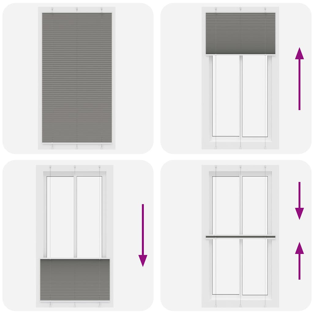 vidaXL Πλισέ περσίδα Ανθρακί 105x200 cm Πλάτος υφάσματος 104,4 cm