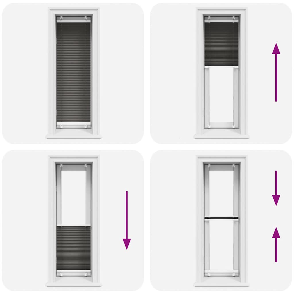 vidaXL Πλισέ περσίδα Μαύρο 45x100 cm Πλάτος υφάσματος 44,4 cm