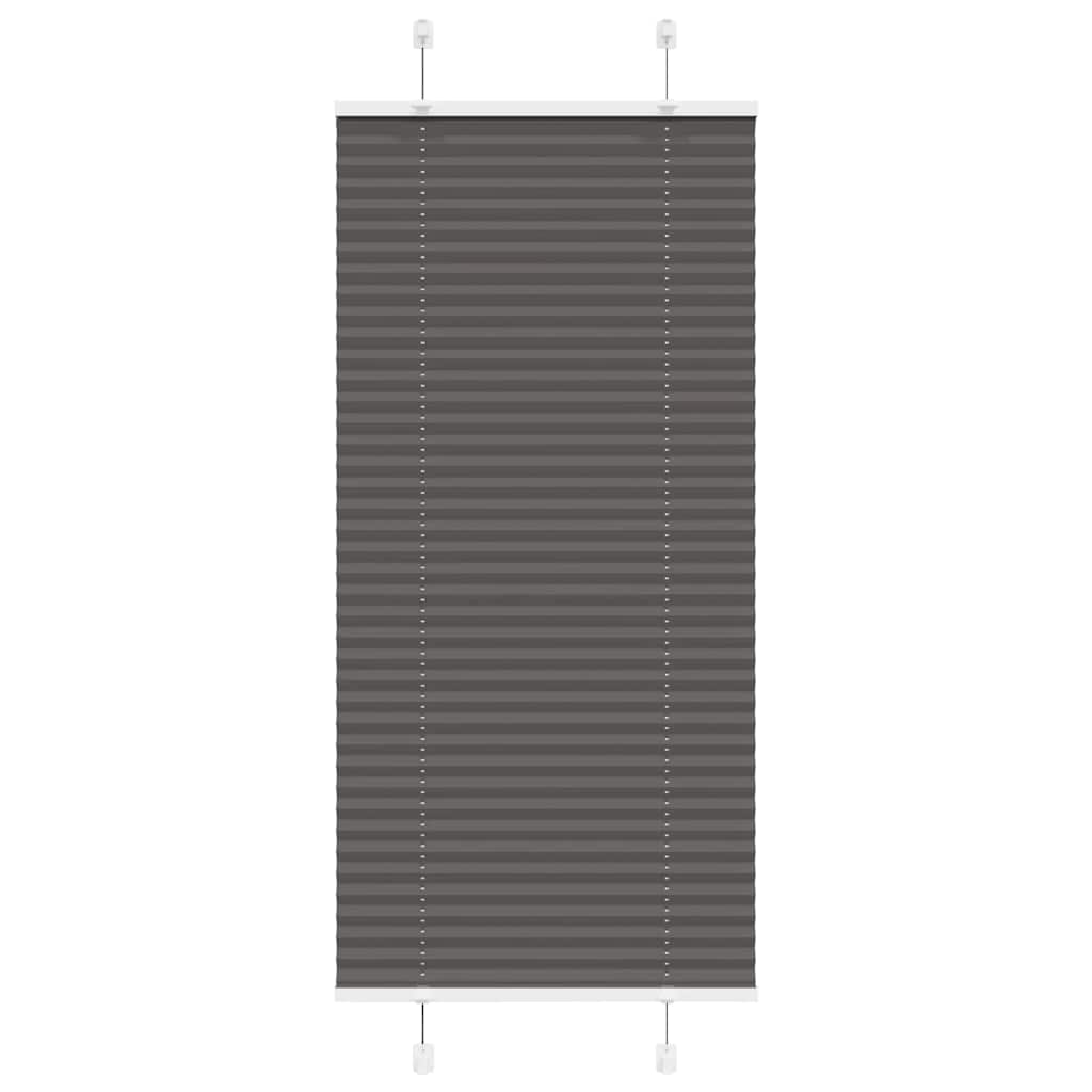 vidaXL Πλισέ περσίδα Μαύρο 55x100 cm Πλάτος υφάσματος 54,4 cm