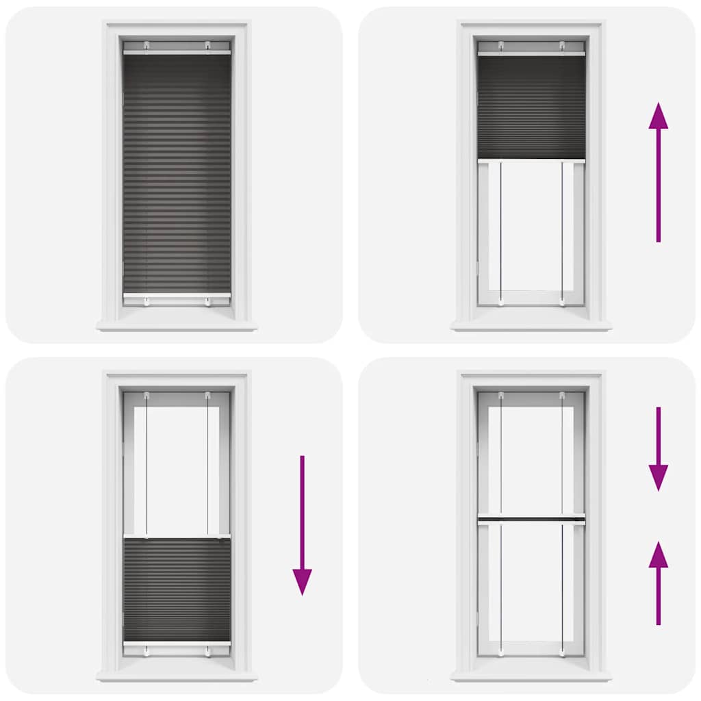vidaXL Πλισέ περσίδα Μαύρο 55x100 cm Πλάτος υφάσματος 54,4 cm