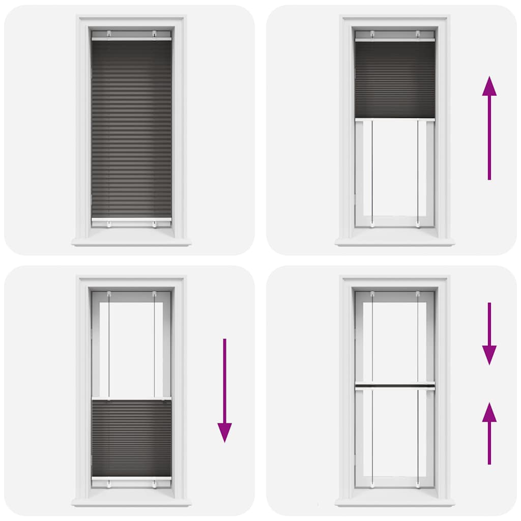 vidaXL Πλισέ περσίδα Μαύρο 60x100 cm Πλάτος υφάσματος 59,4 cm