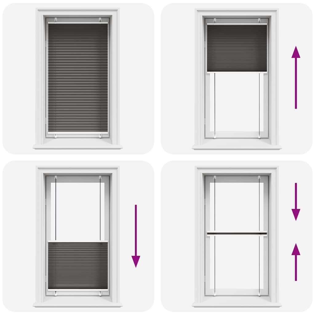 vidaXL Πλισέ περσίδα Μαύρο 75x100 cm Πλάτος υφάσματος 74,4 cm