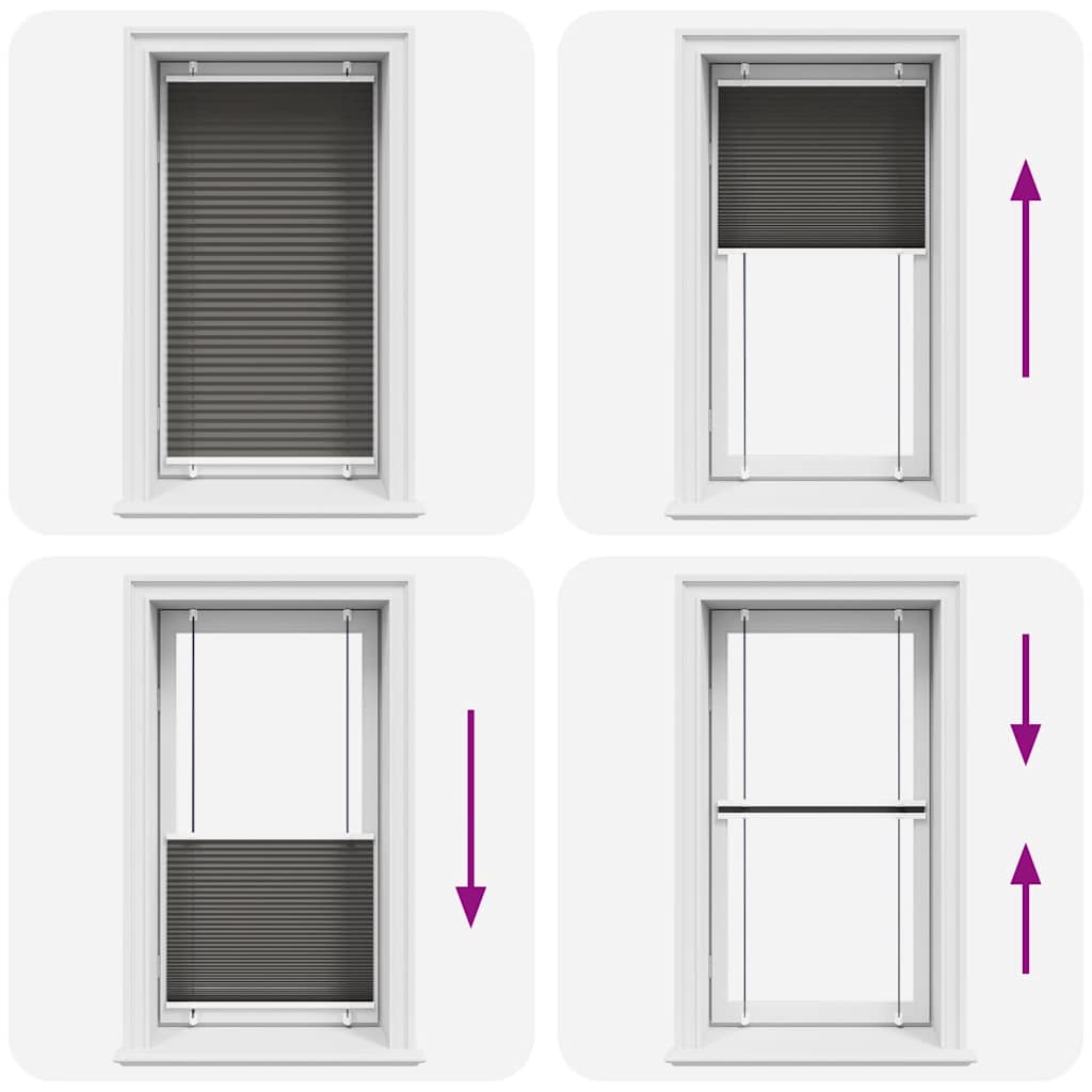 vidaXL Πλισέ περσίδα Μαύρο 80x100 cm Πλάτος υφάσματος 79,4 cm