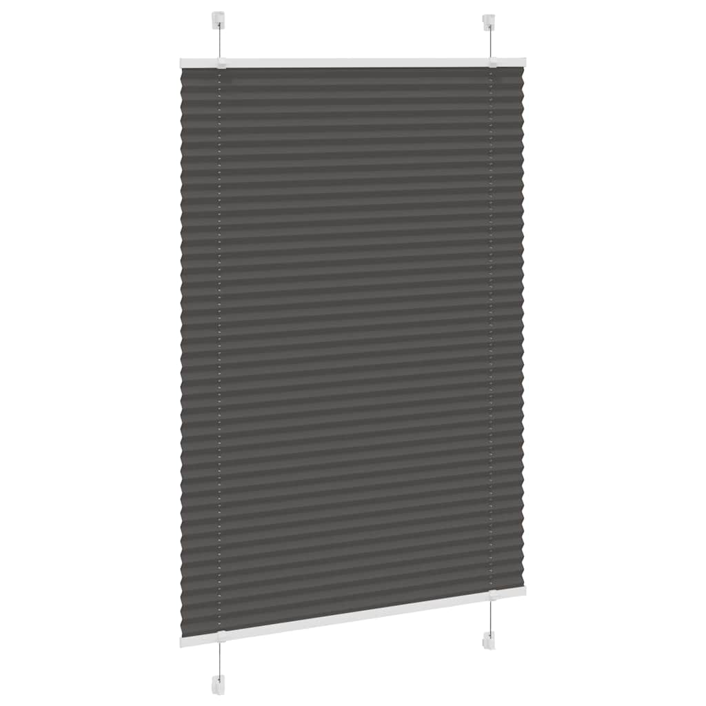 vidaXL Πλισέ περσίδα Μαύρο 85x100 cm Πλάτος υφάσματος 84,4 cm