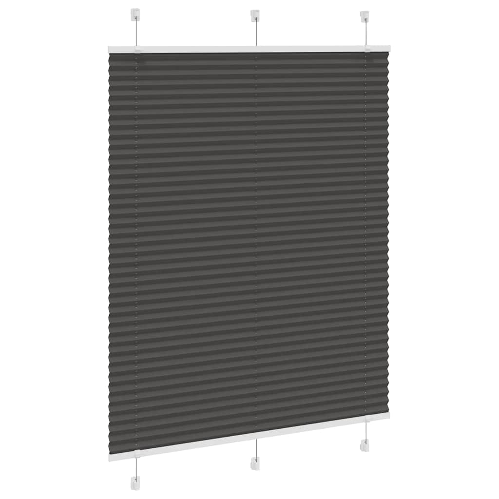 vidaXL Πλισέ περσίδα Μαύρο 105x100 cm Πλάτος υφάσματος 104,4 cm