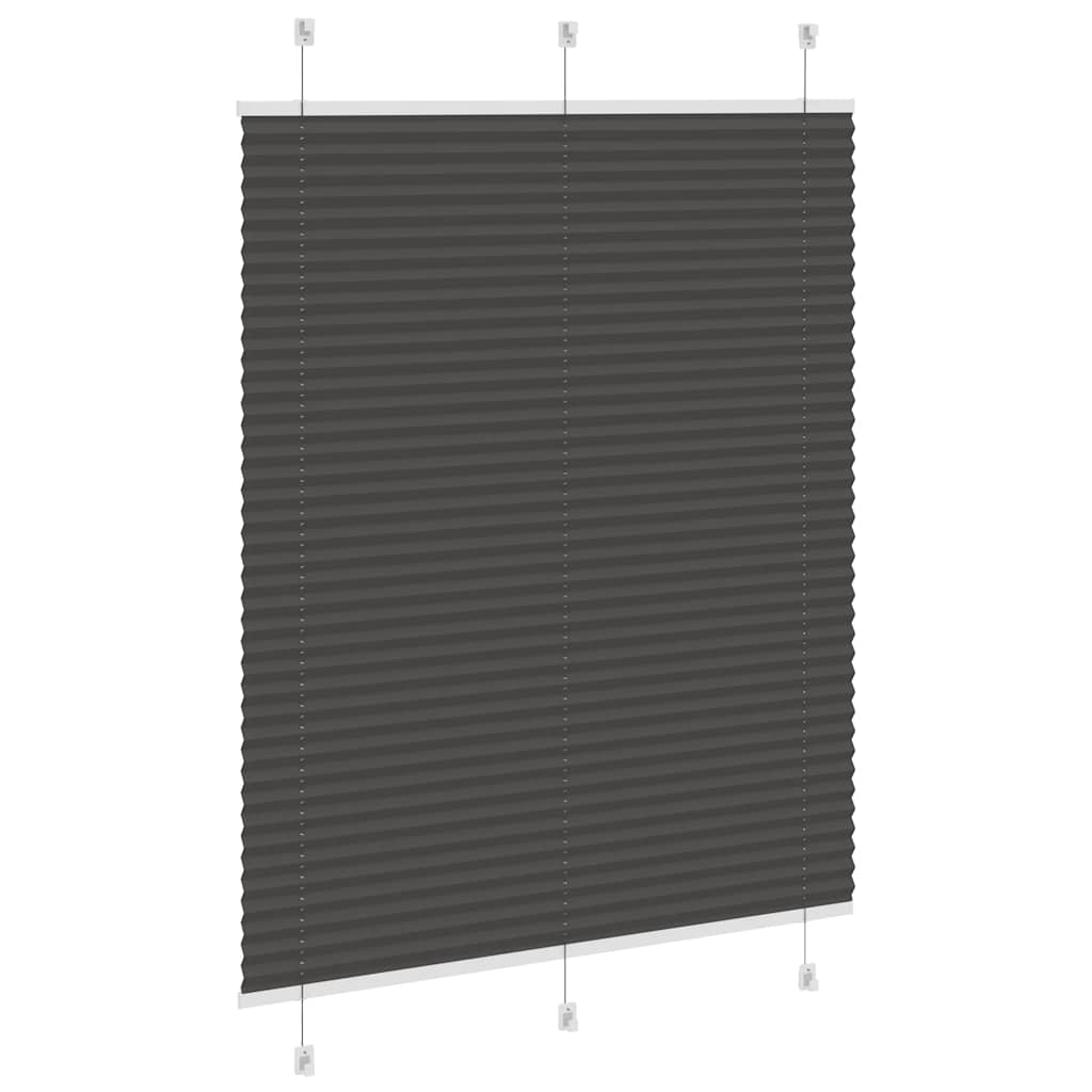 vidaXL Πλισέ περσίδα Μαύρο 105x100 cm Πλάτος υφάσματος 104,4 cm