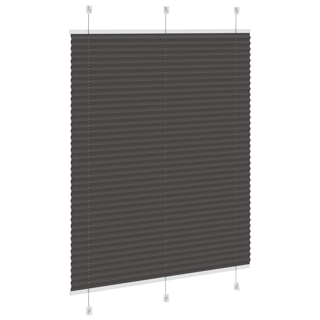 vidaXL Πλισέ περσίδα Μαύρο 110x100 cm Πλάτος υφάσματος 109,4 cm