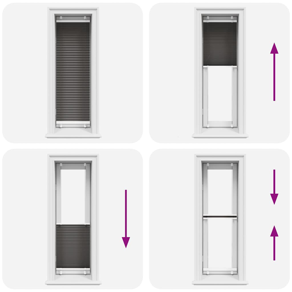 vidaXL Πλισέ περσίδα Μαύρο 45x150 cm Πλάτος υφάσματος 44,4 cm