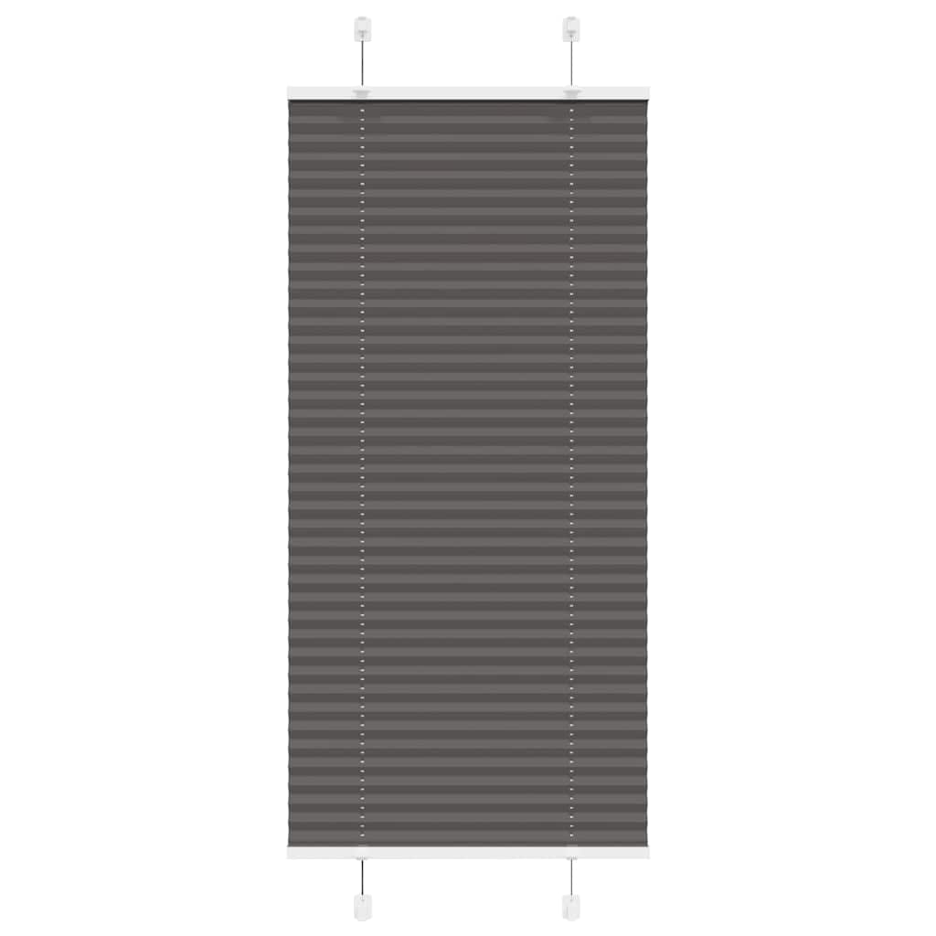 vidaXL Πλισέ περσίδα Μαύρο 55x150 cm Πλάτος υφάσματος 54,4 cm