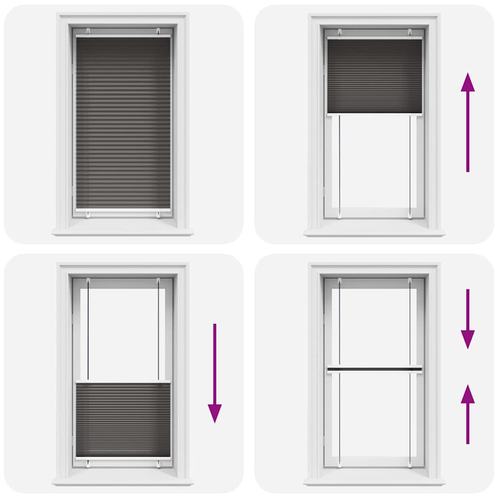 vidaXL Πλισέ περσίδα Μαύρο 75x150 cm Πλάτος υφάσματος 74,4 cm