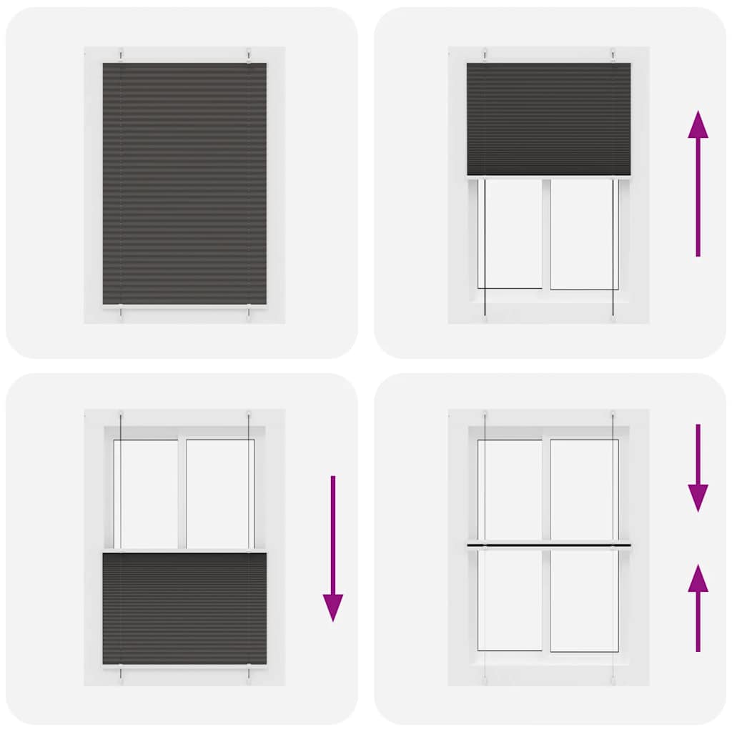 vidaXL Πλισέ περσίδα Μαύρο 85x150 cm Πλάτος υφάσματος 84,4 cm