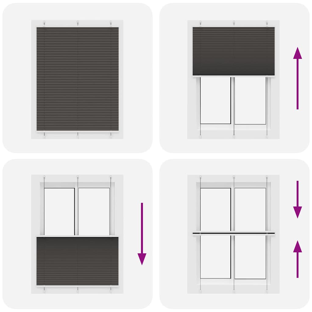 vidaXL Πλισέ περσίδα Μαύρο 105x150 cm Πλάτος υφάσματος 104,4 cm