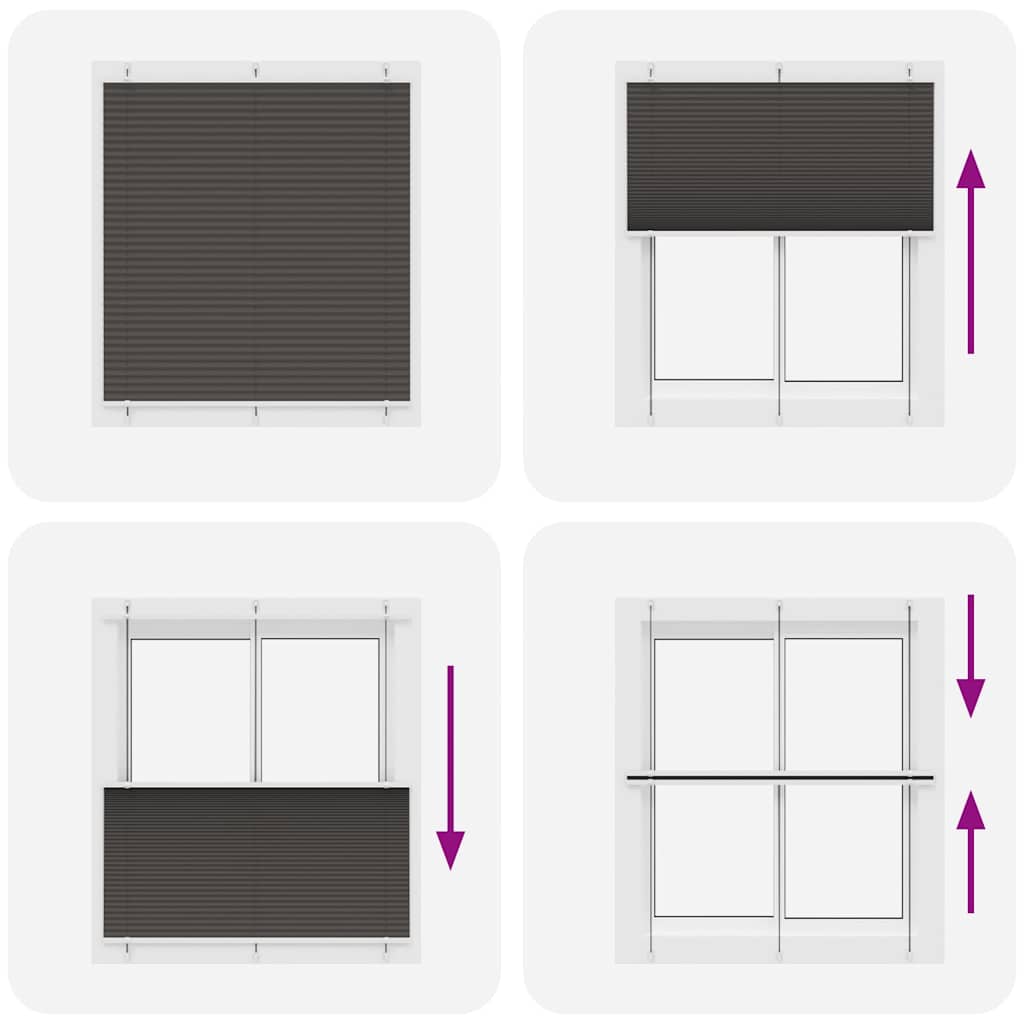 vidaXL Πλισέ περσίδα Μαύρο 115x150 cm Πλάτος υφάσματος 114,4 cm