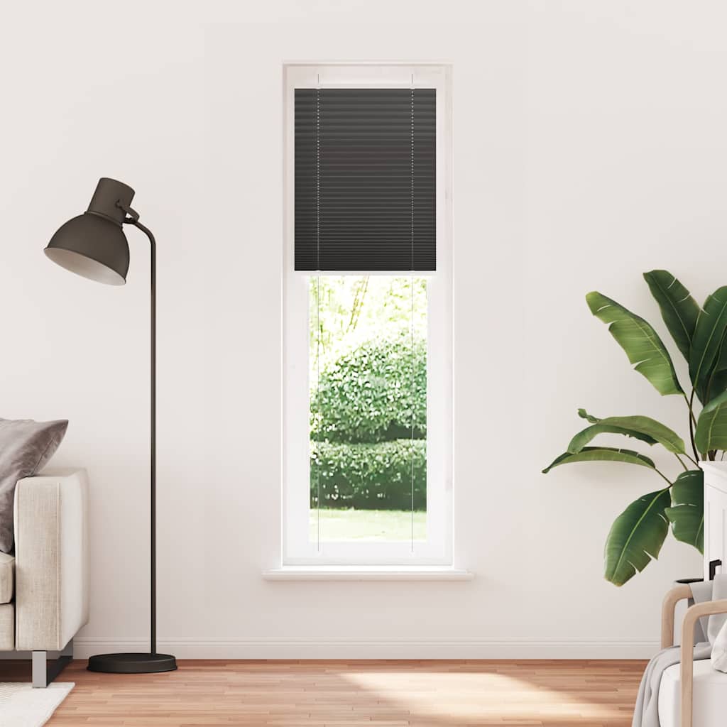 vidaXL Πλισέ Στόρι Μαύρο 55x200 εκ. Πλάτος Υφάσματος 54,4 εκ. Πολυεστέρας