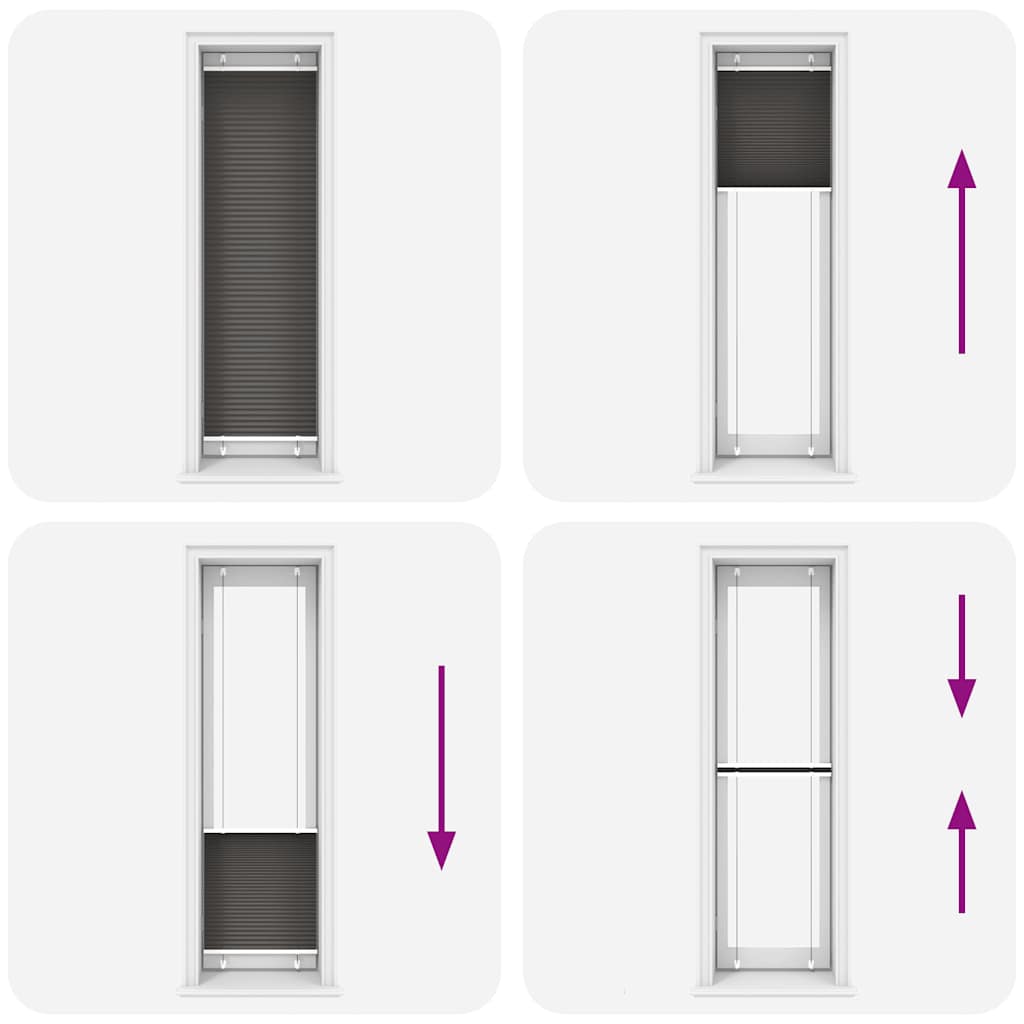 vidaXL Πλισέ περσίδα Μαύρο 60x200 cm Πλάτος υφάσματος 59,4 cm