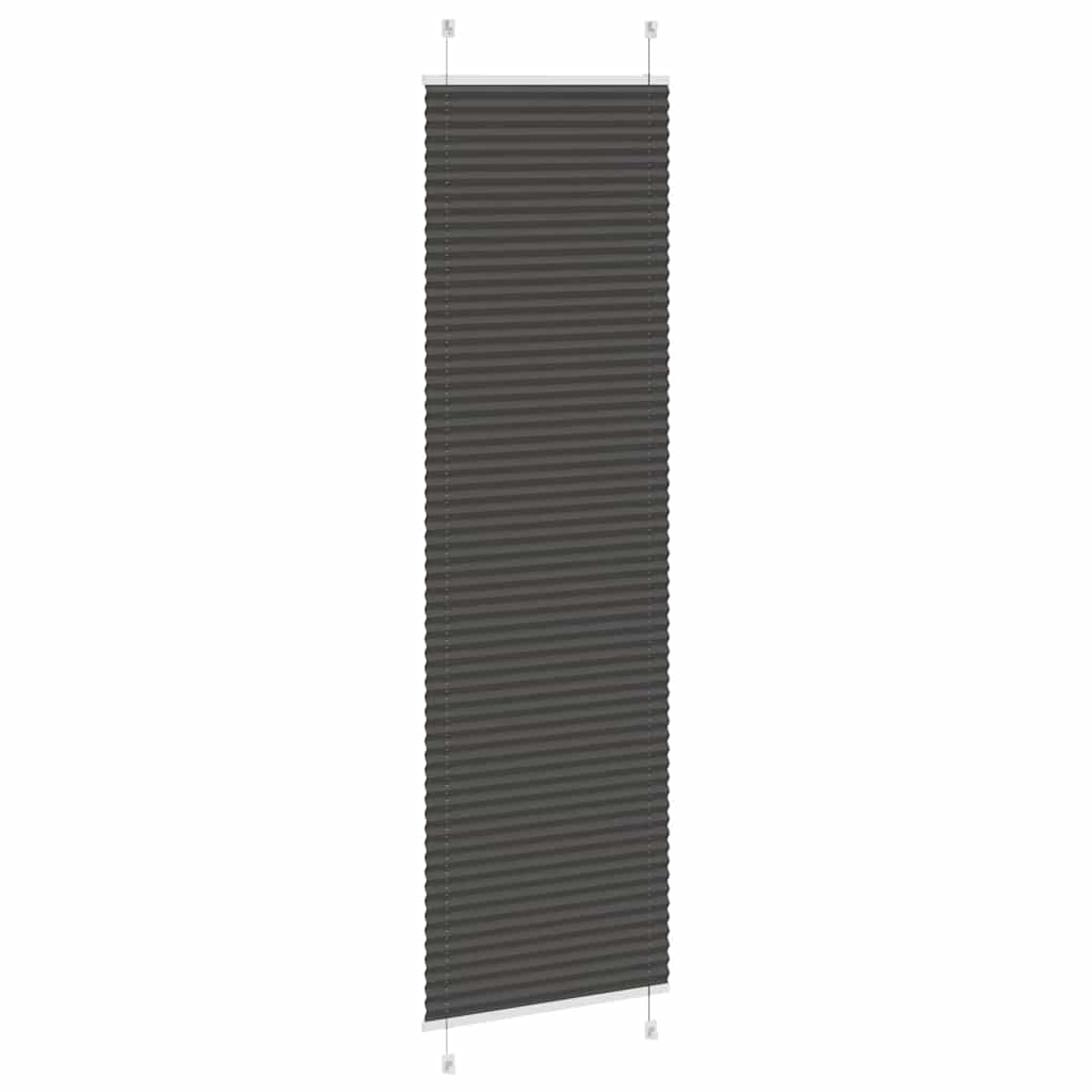 vidaXL Πλισέ Στόρι Μαύρο 65x200 εκ. Πλάτος Υφάσματος 64,4 εκ. Πολυεστέρας