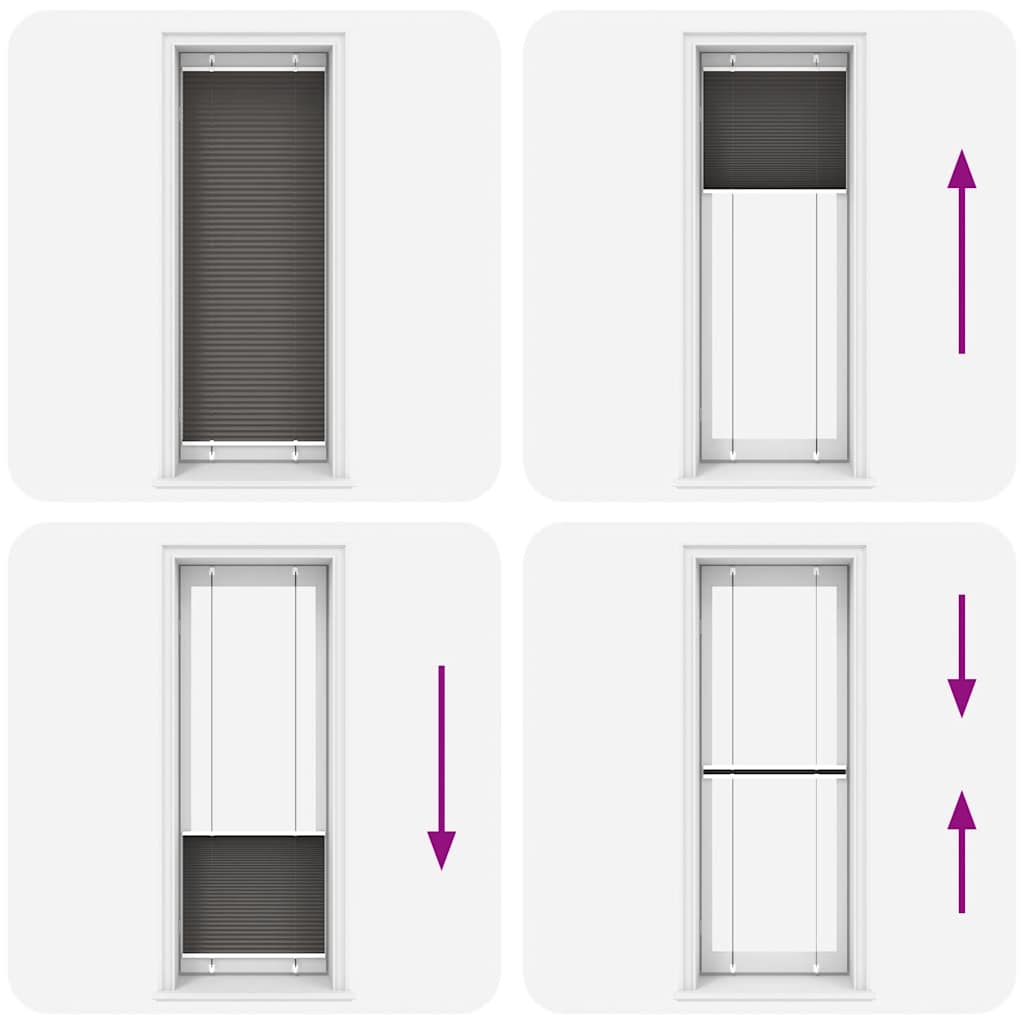 vidaXL Πλισέ περσίδα Μαύρο 70x200 cm Πλάτος υφάσματος 69,4 cm
