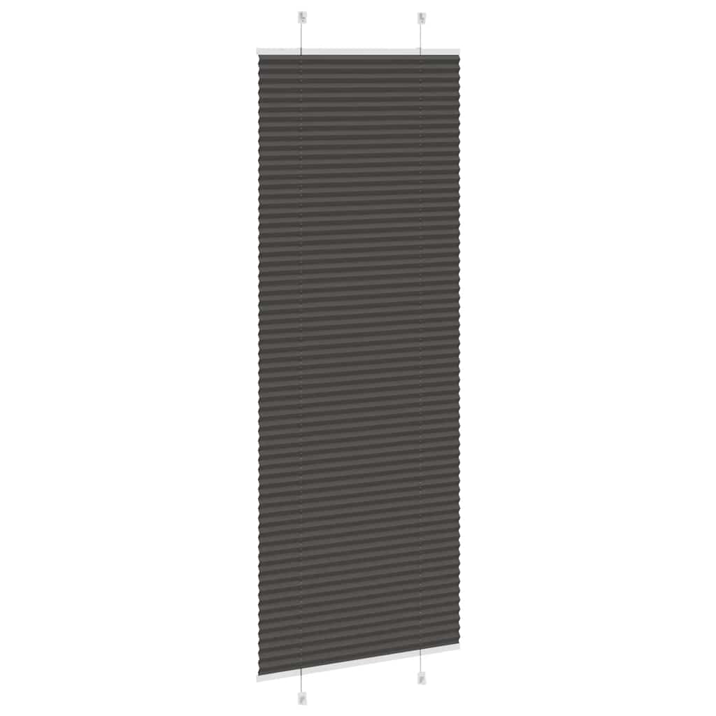 vidaXL Πλισέ Στόρι Μαύρο 75x200 εκ. Πλάτος Υφάσματος 74,4 εκ. Πολυεστέρας