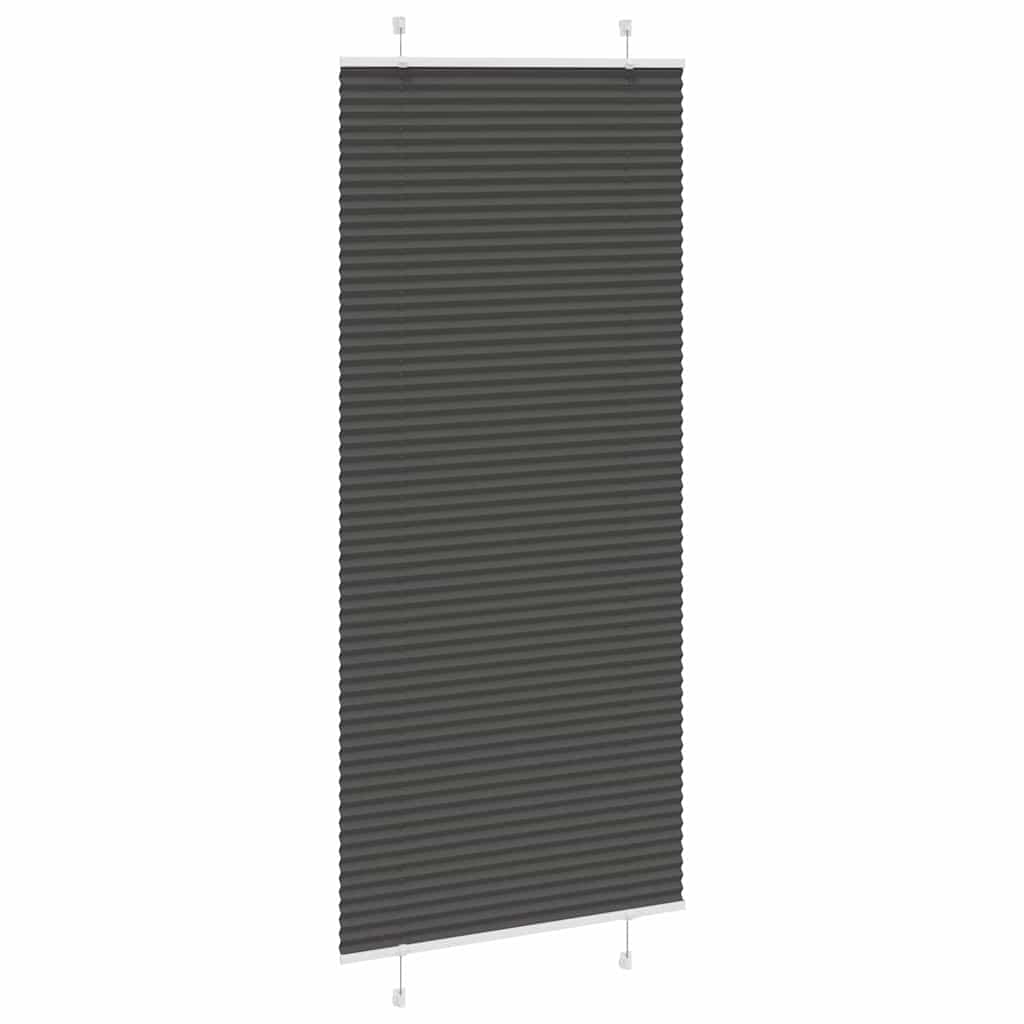 vidaXL Πλισέ περσίδα Μαύρο 85x200 cm Πλάτος υφάσματος 84,4 cm
