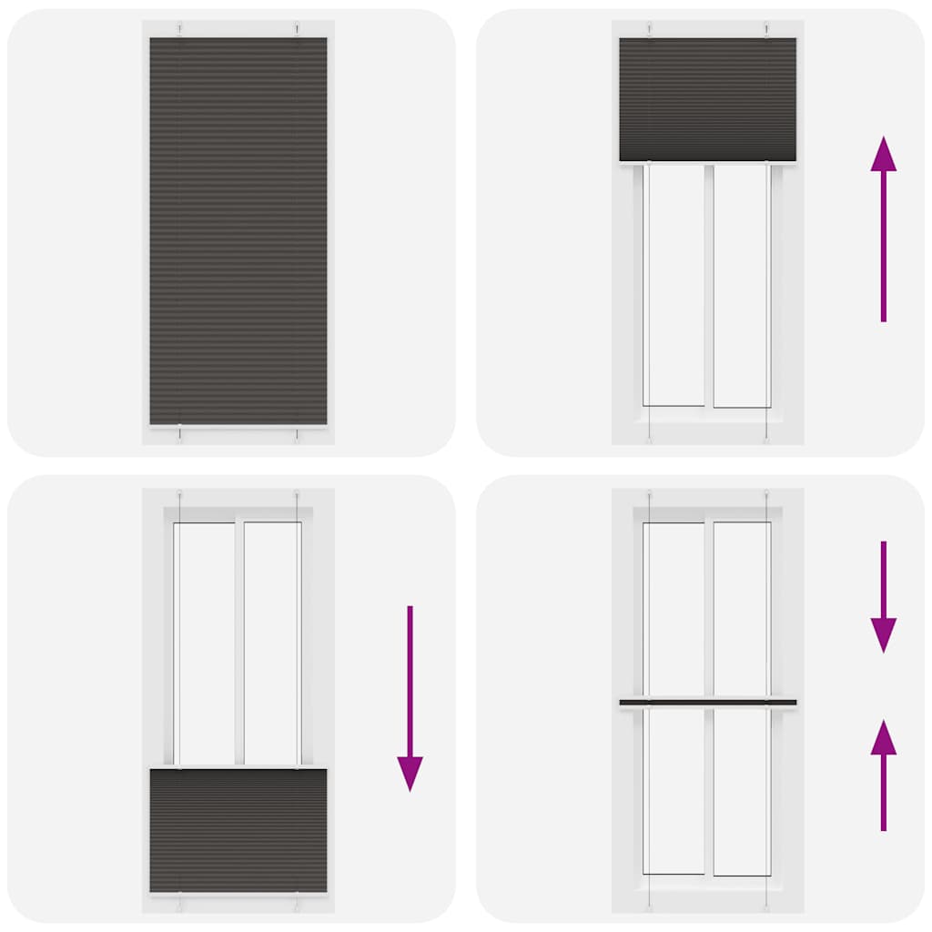 vidaXL Πλισέ περσίδα Μαύρο 100x200 cm Πλάτος υφάσματος 99,4 cm
