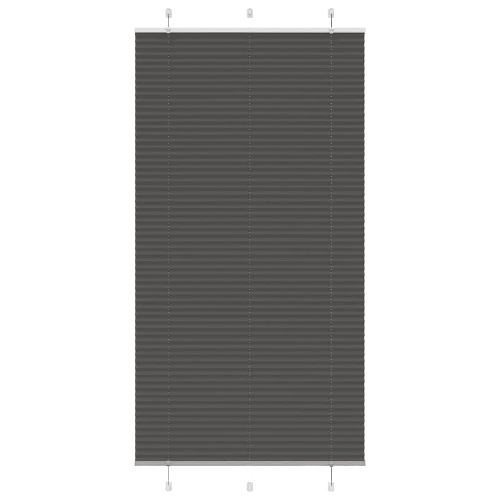 vidaXL Πλισέ περσίδα Μαύρο 105x200 cm Πλάτος υφάσματος 104,4 cm