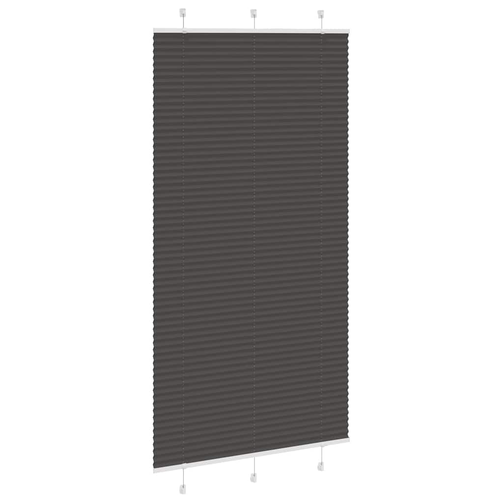 vidaXL Πλισέ περσίδα Μαύρο 105x200 cm Πλάτος υφάσματος 104,4 cm