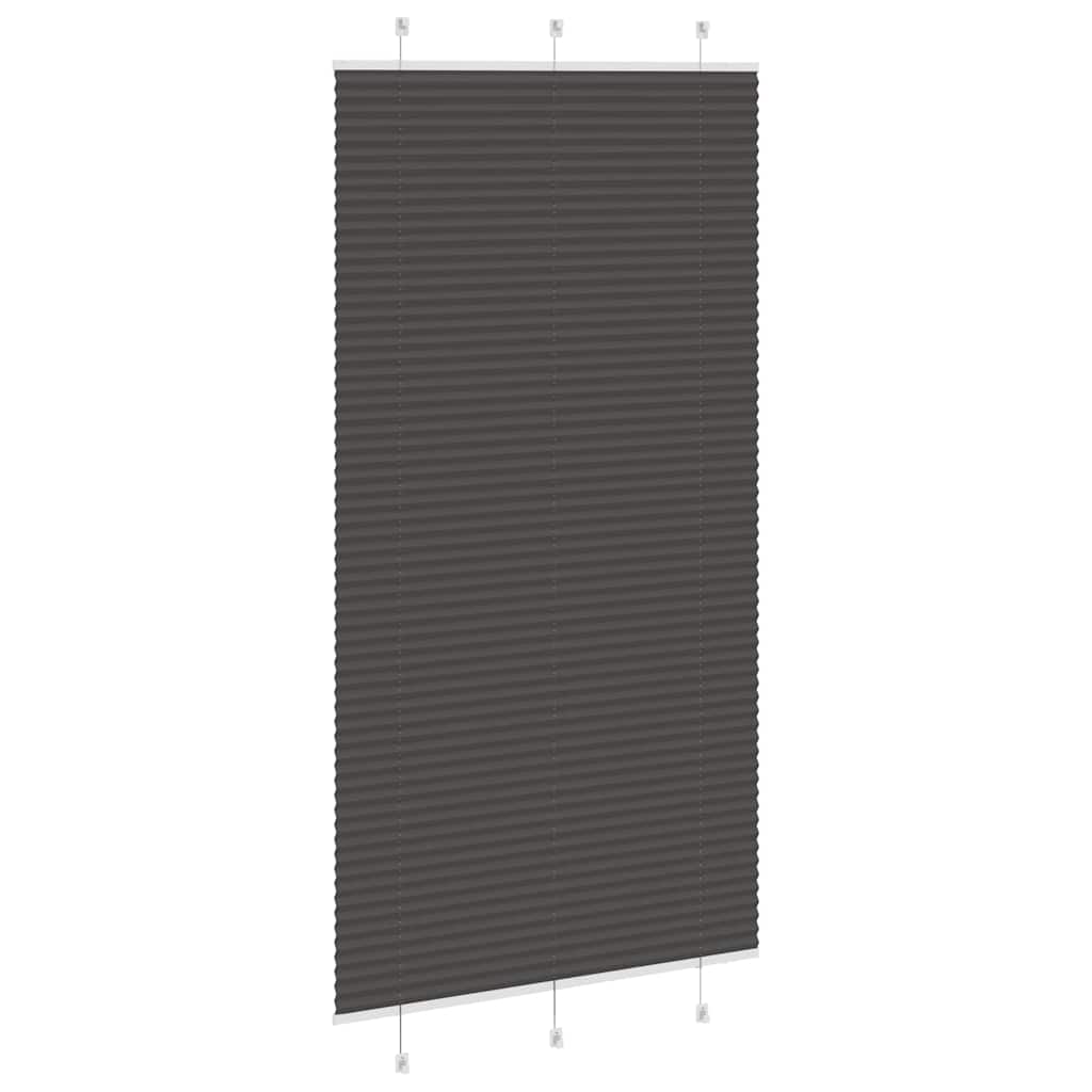 vidaXL Πλισέ περσίδα Μαύρο 110x200 cm Πλάτος υφάσματος 109,4 cm