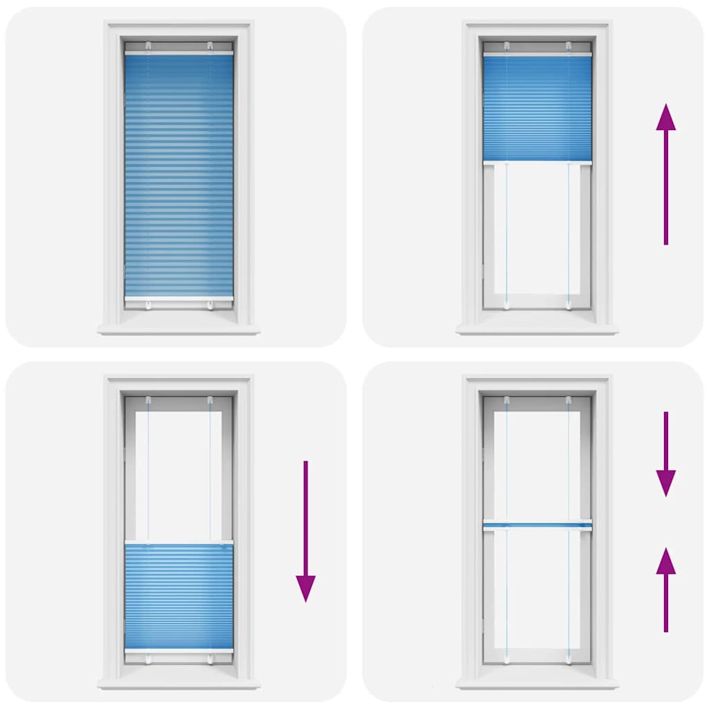 vidaXL Πλισέ Στόρι Μπλε 65x100 εκ. Πλάτος Υφάσματος 64,4 εκ. Πολυεστέρας
